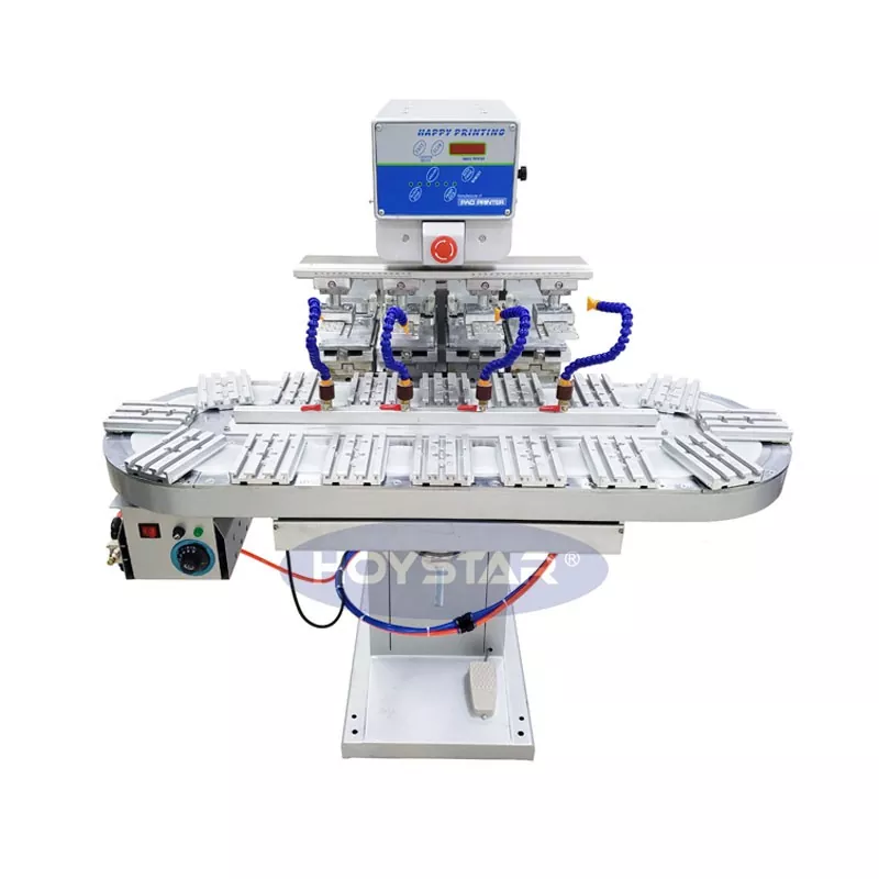 Velká velikost čtyřbarevná tamponová tiskárna s dopravníkem