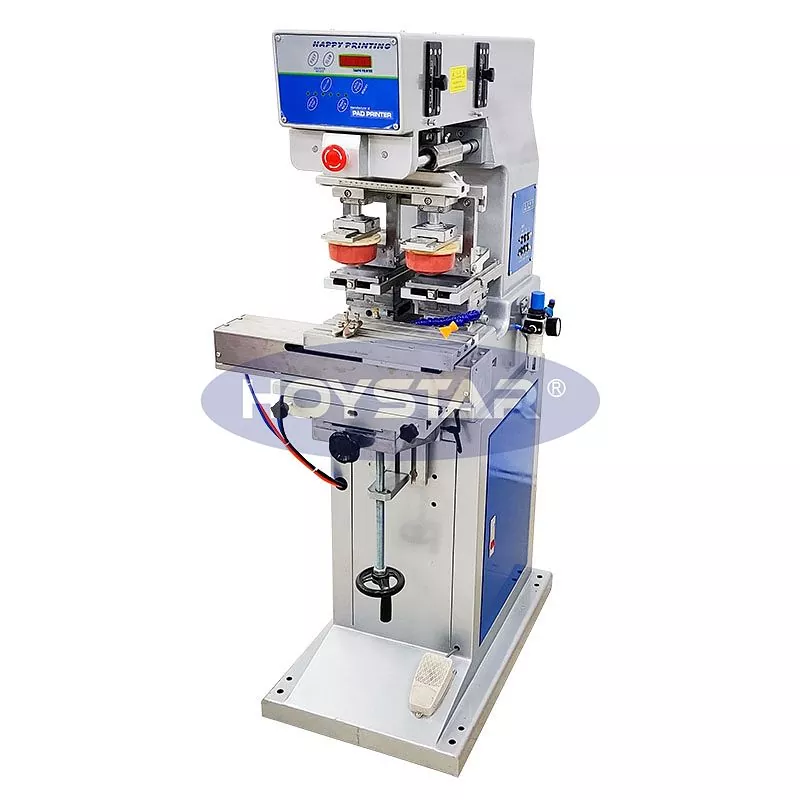 Dvoubarevná tamponová tiskárna s kyvadlovým pracovním stolem